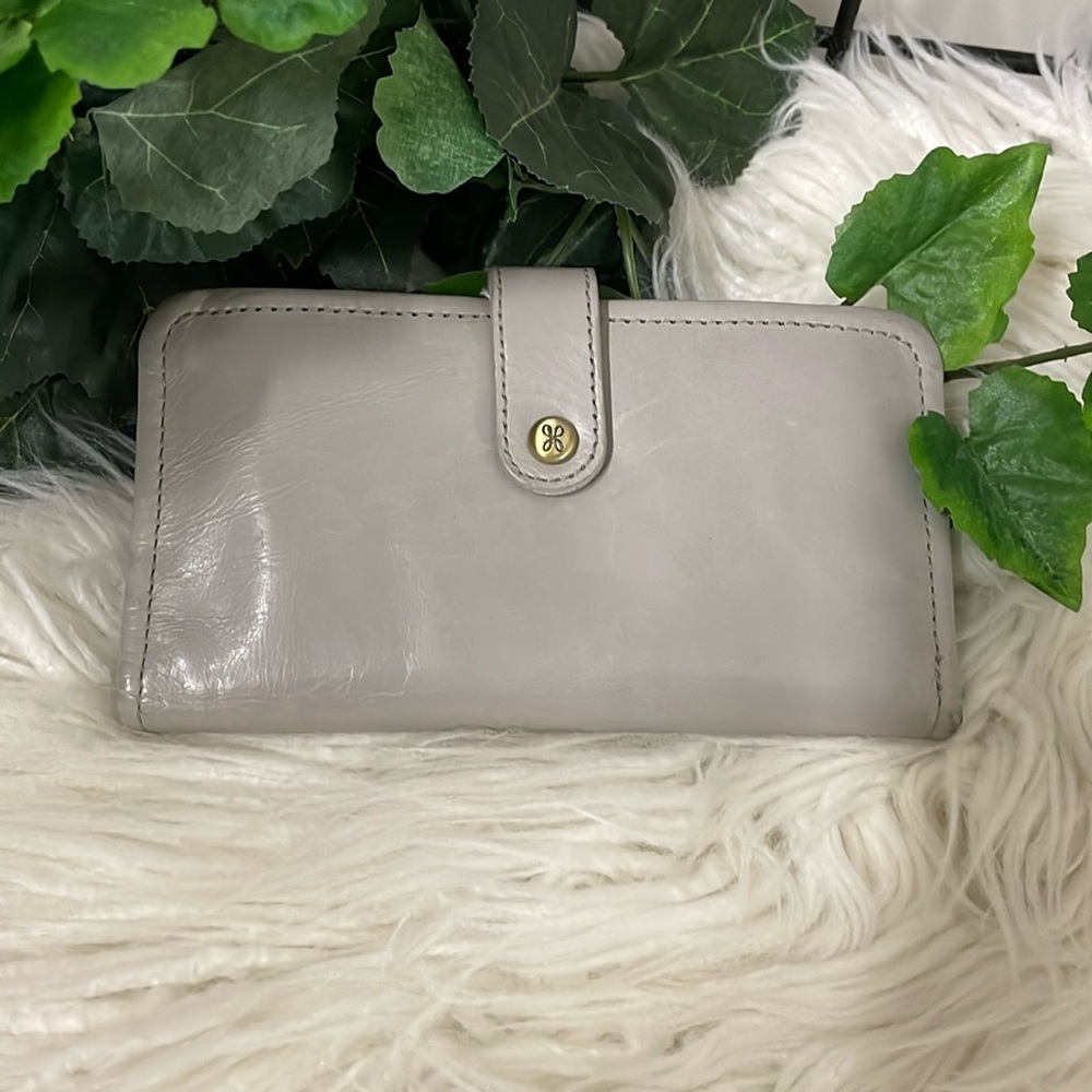 HOBO Gray Leather Wallet
